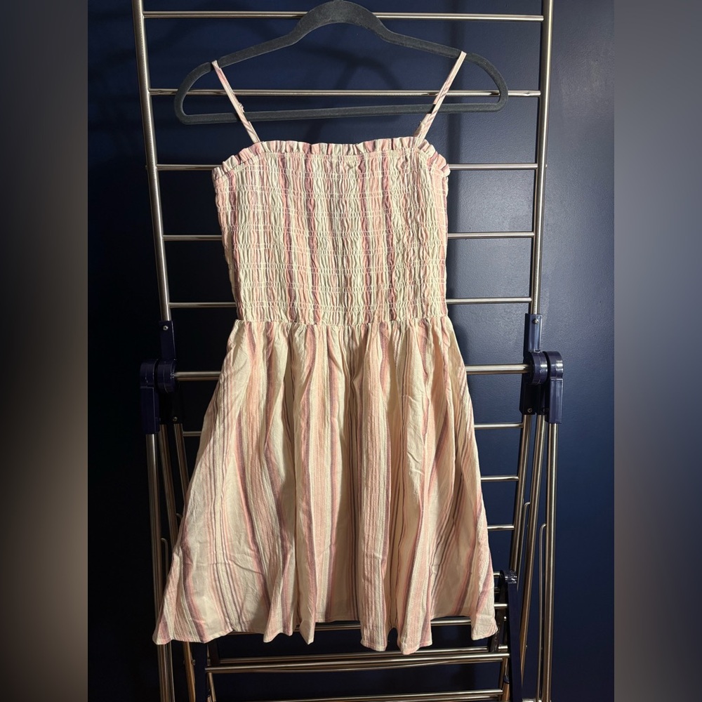 NWT - Steve Madden - Cream Pleated Ruffled Sundress